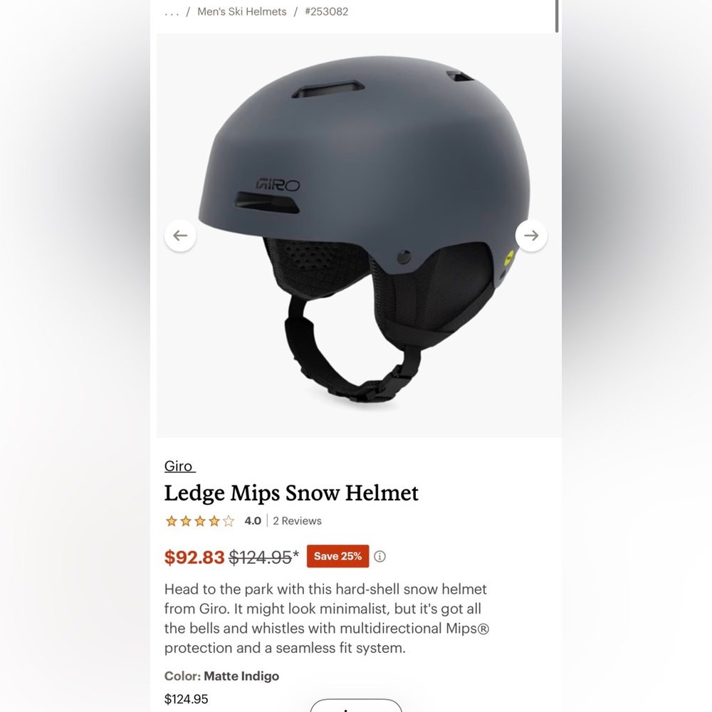 NWT Giro ski snow Helmet in Matte Charcoal - Picture 4 of 4